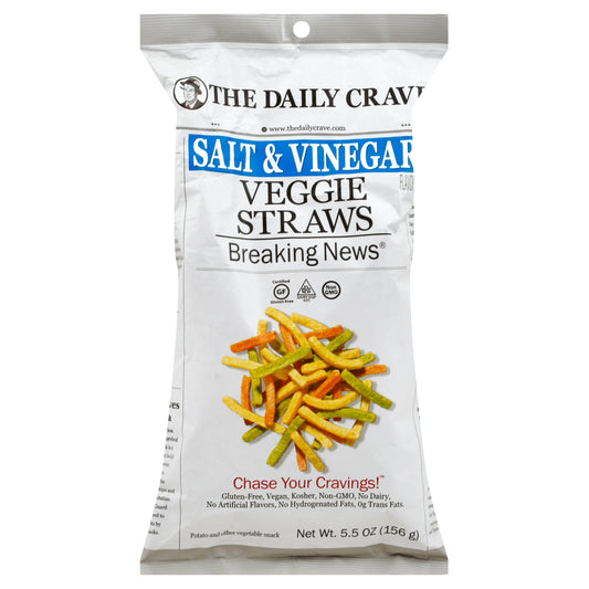 The Daily Crave Veggie Straws Salt and Vinegar 5.5 oz (Pack Of 8)