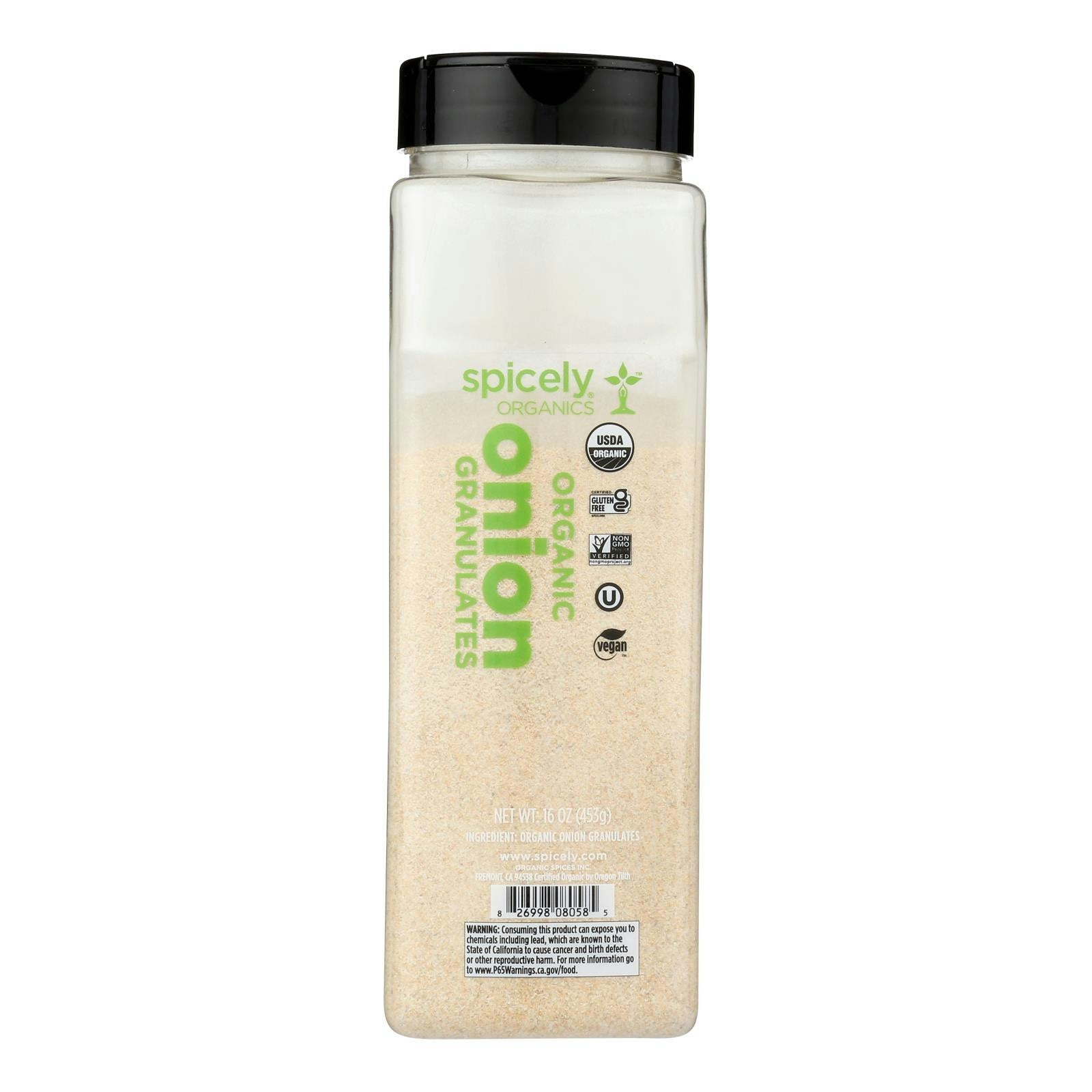 Spicely Organics Spice Onion Granules Organic 16 Oz (Pack Of 2)