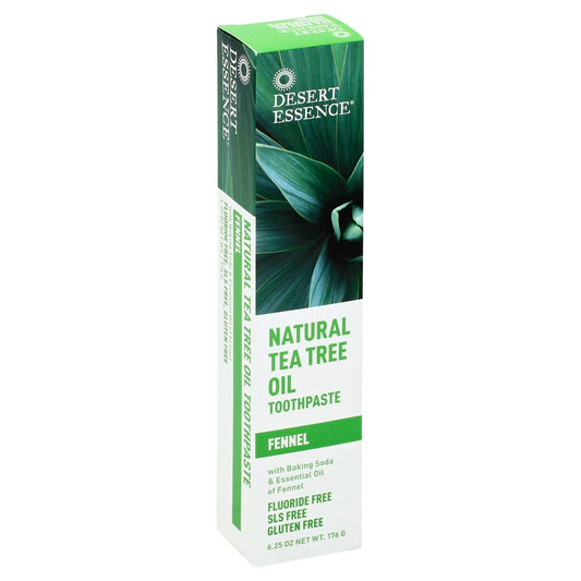 Desert Essence Toothpaste Tea Tree Fennel 6.25 oz (Pack of 3)
