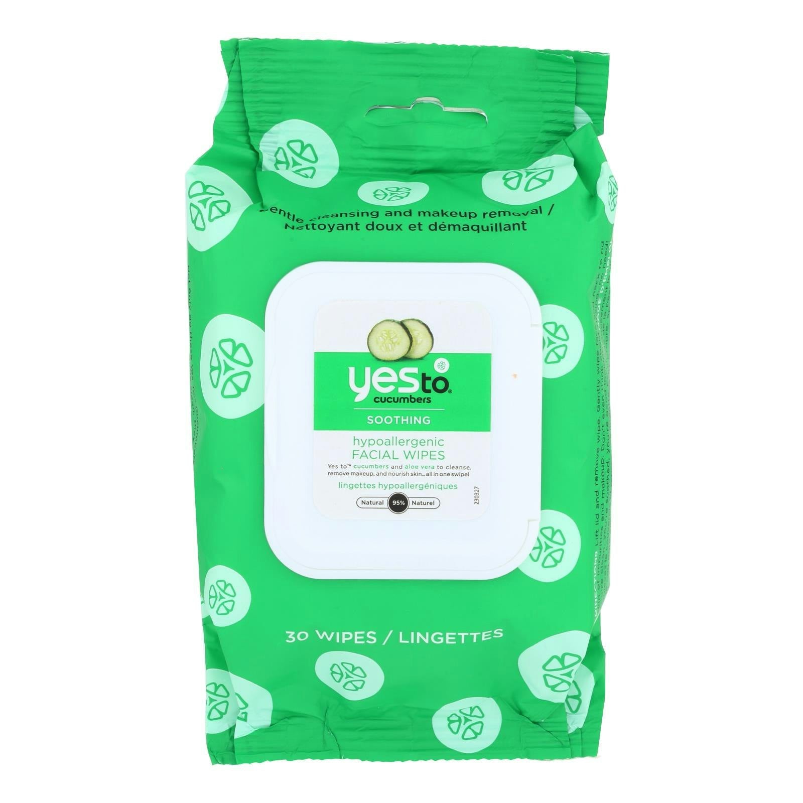 Yes to Cucumbers Facial Towelettes - Soothing - Hypoallergenic, 30 Per Pack (3 Packs Total)