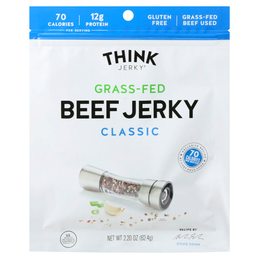 Think Jerky Jerky Beef Classic Grass-fed 2.2 oz (Pack of 8)