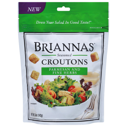 Briannas Croutons Parmesan Fine Herbs 5 Oz (Pack Of 6)