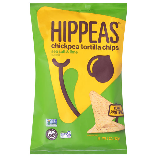 Hippeas Chips Tortilla Sea Salt Lime 5 Oz (Pack Of 12)