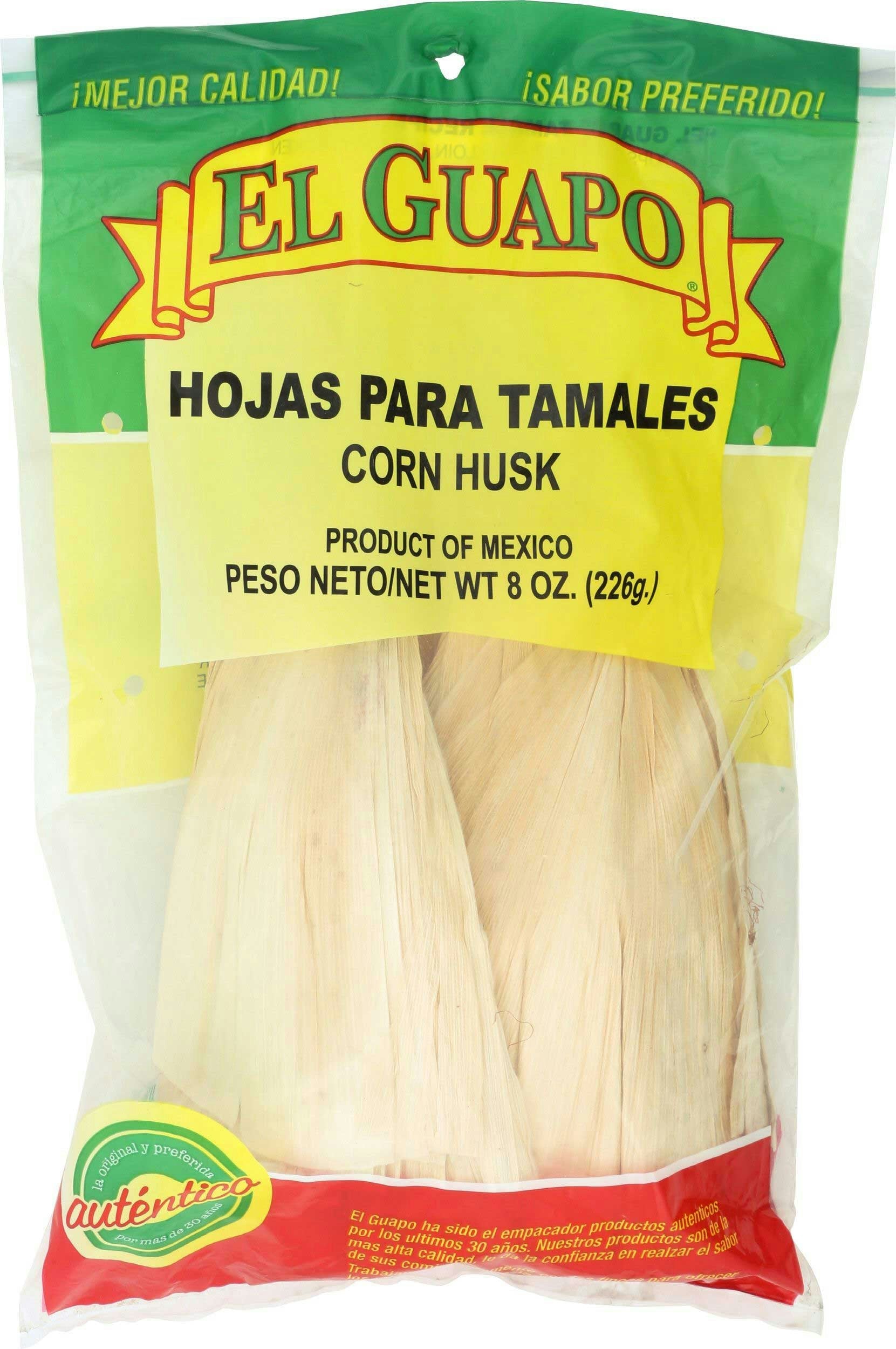 EL Guapo Whole Corn Husk 8 Oz Pack of 12