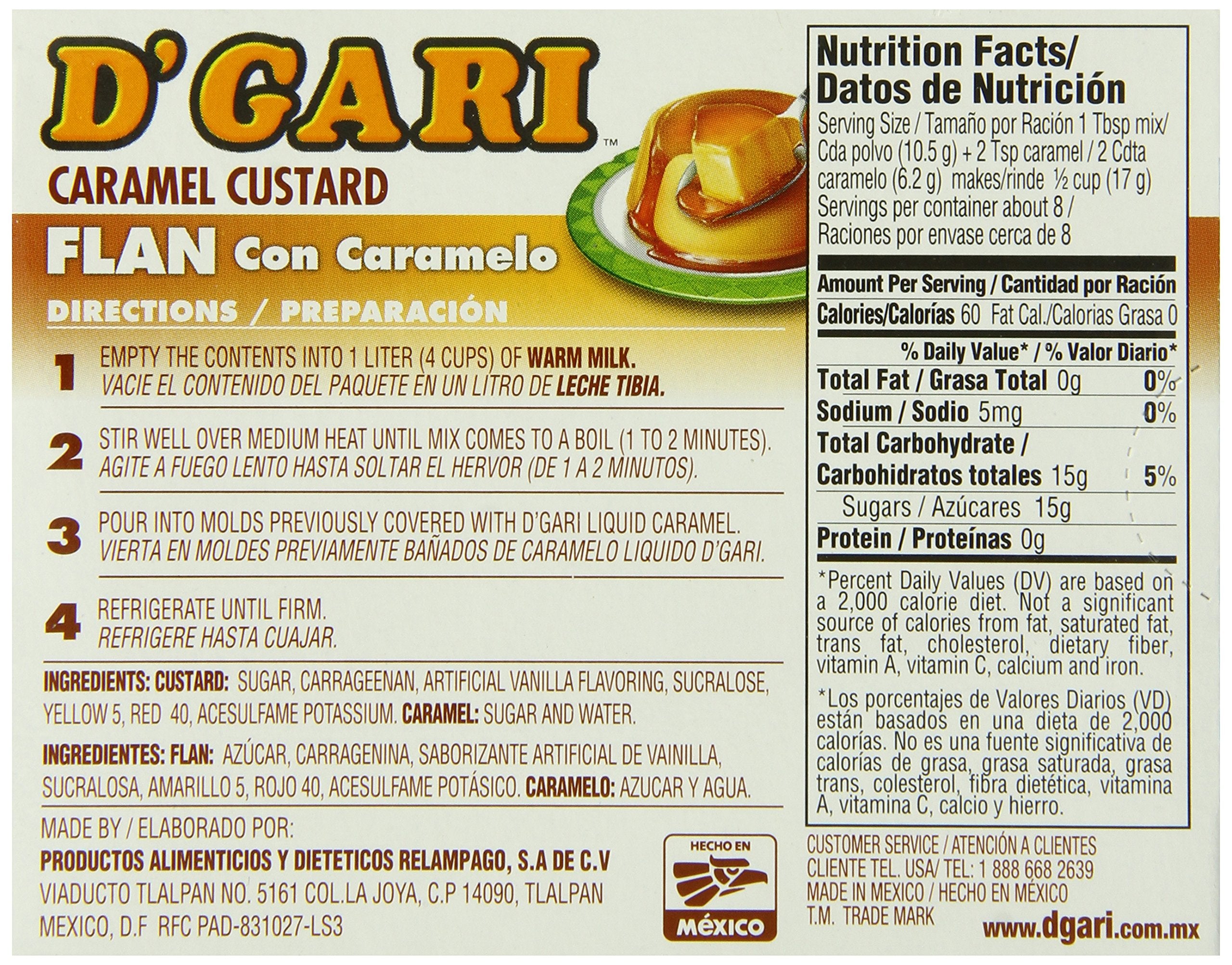 Dgari Flan Custard Caramel Authentic Mexican Dessert