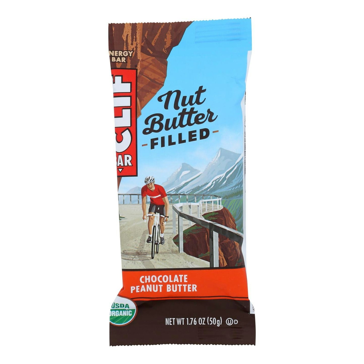CLIF Energy Bar Nut Butter Filled Chocolate Peanut Butter Organic 1.76 Oz Pack of 12