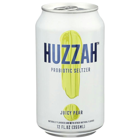 Huzzah Juicy Pear Probiotic Seltzer 12 Fo Pack of 12