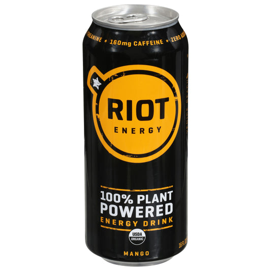 Riot Energy Drink Mango Riot Organic 16 Fo Pack of 12