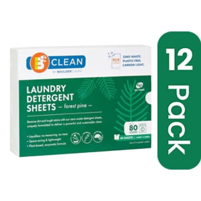 Boulder Clean - Laundry Detergent Sheet Forest Pine - 40 ct (Pack of 12)