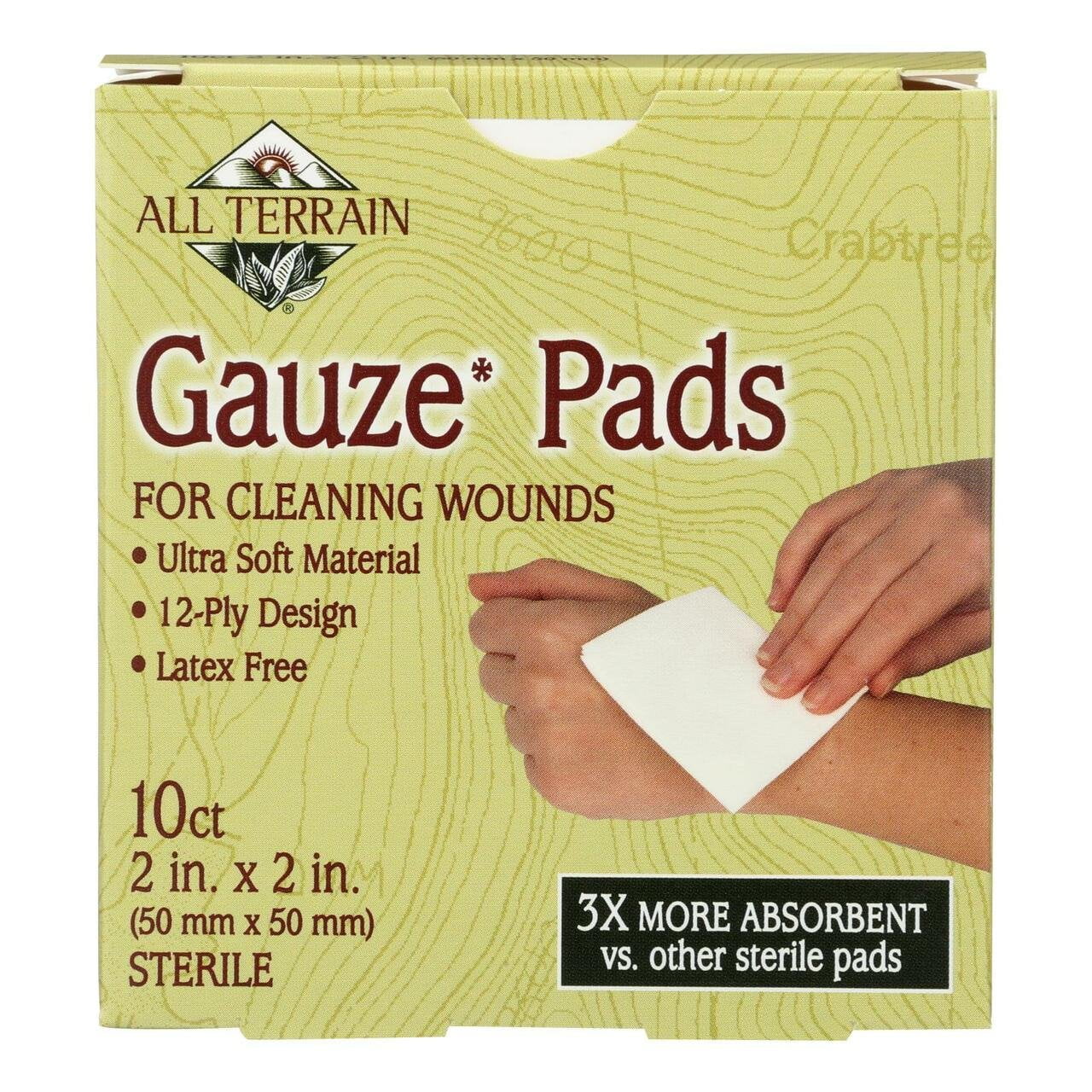 ALL TERRAIN (Pack of 12) All Terrain Gauze Pads First Aid Wound Dressing Sterile M 10 Pieces