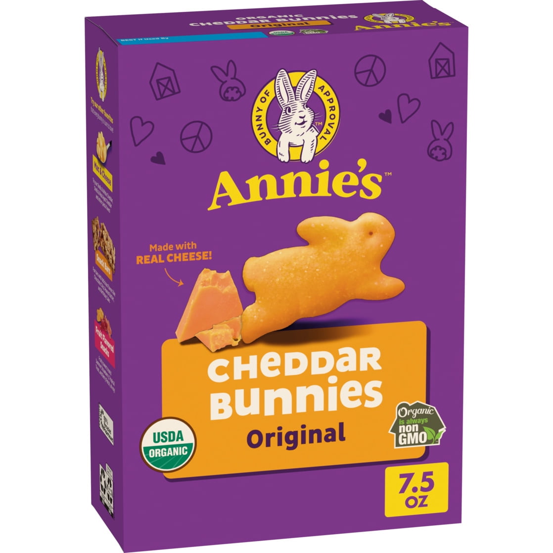 Annie's Homegrow Organic Extra Cheesy Cheddar Bunny 7.50 Ounces (Case of 12)