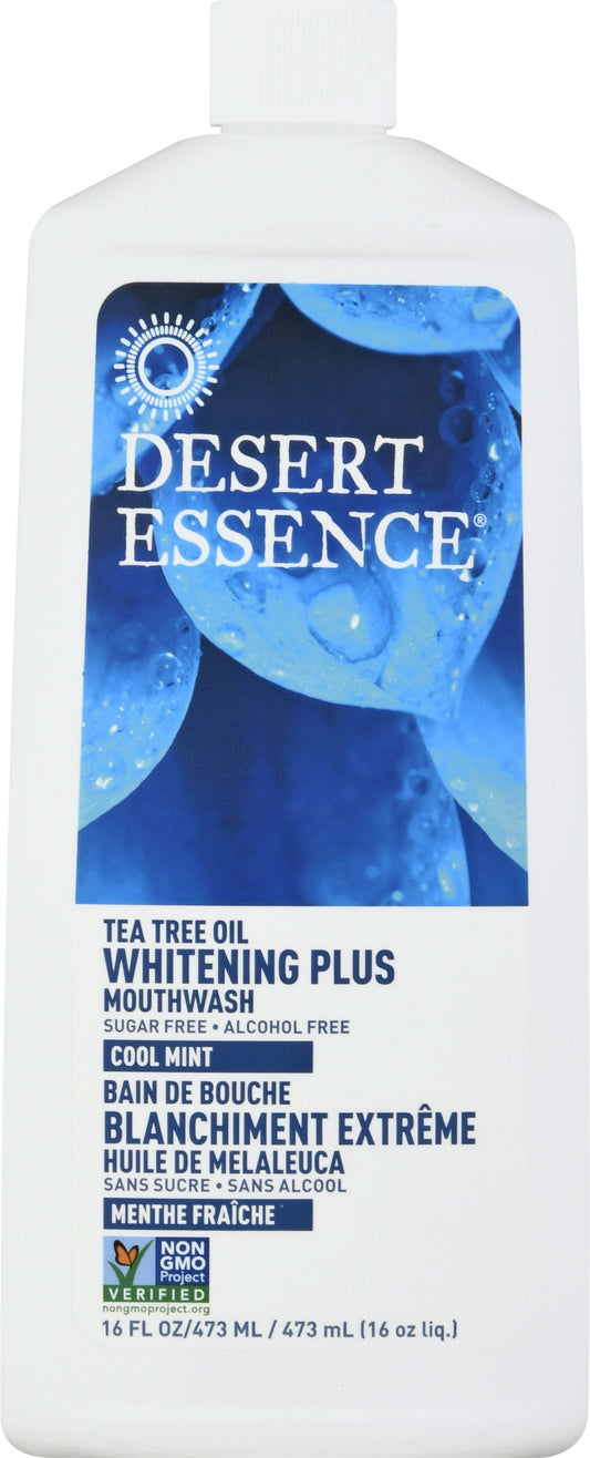 Desert Essence Mouthwash Whitening+ Tea Tree Oil 16 Fl Oz (Pack of 3)