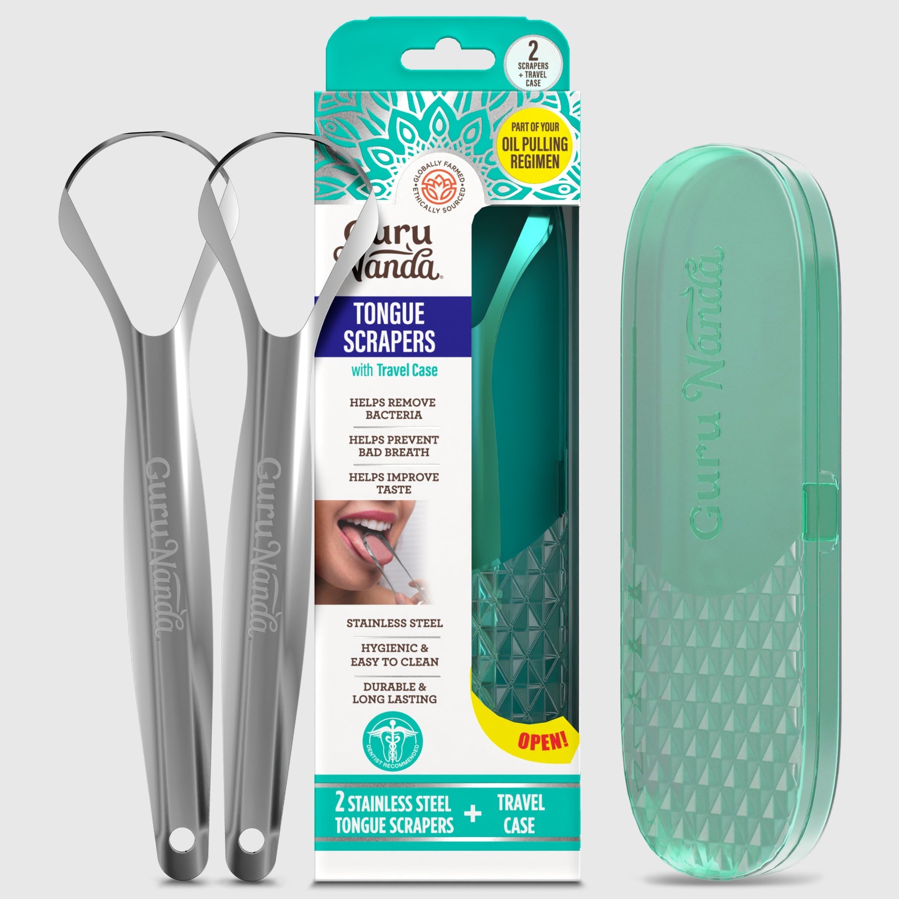 GURUNANDA (Pack of 12) Gurunanda Tongue Scraper 2 Pack
