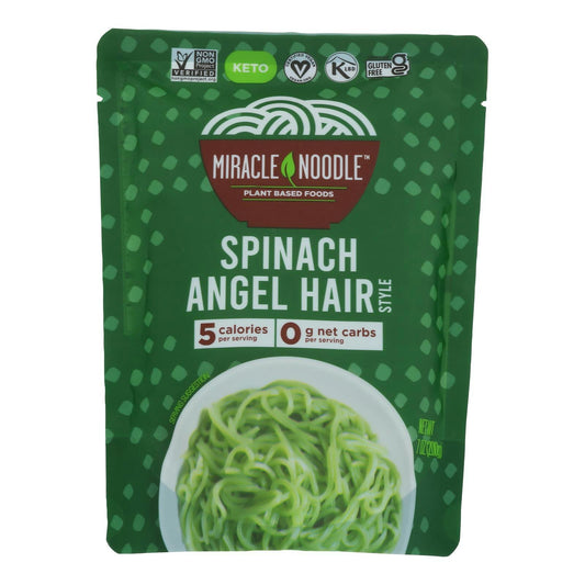 Miracle Noodle Spinach Angel Hair RTE 7 Oz (Pack Of 6)