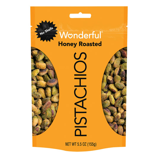 Wonderful Pistachios Nut Pistachio Honey Roasted 5.5 Oz Pack of 10