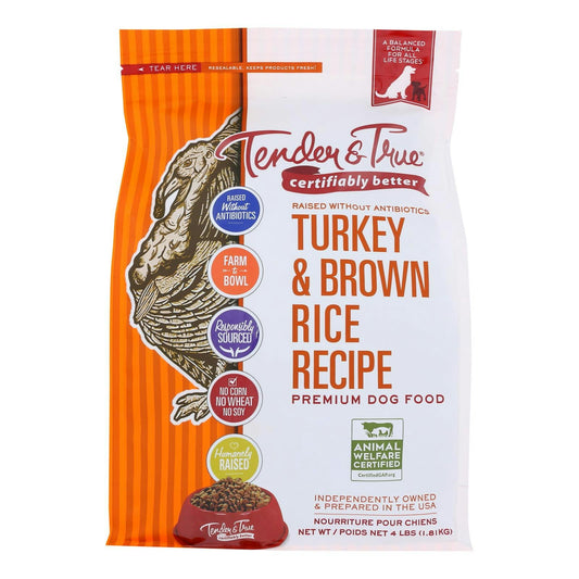 Tender & True Dog Food Turkey And Brown Rice 4 lb (Pack of 6)