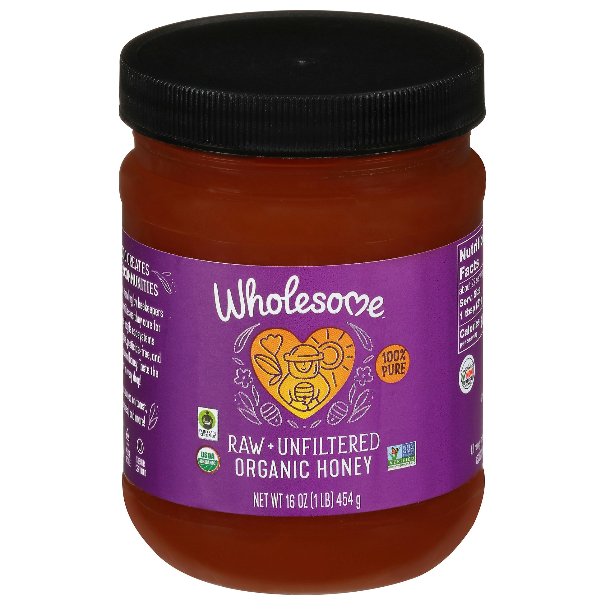 Wholesome Sweeteners Organic Raw Honey - Liquid Sweetener - 16 oz (Pack of 6)