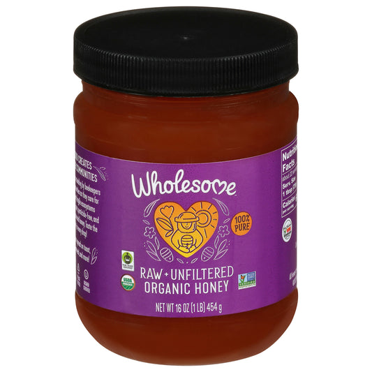 Wholesome Sweeteners Organic Raw Honey - Liquid Sweetener - 16 oz (Pack of 6)