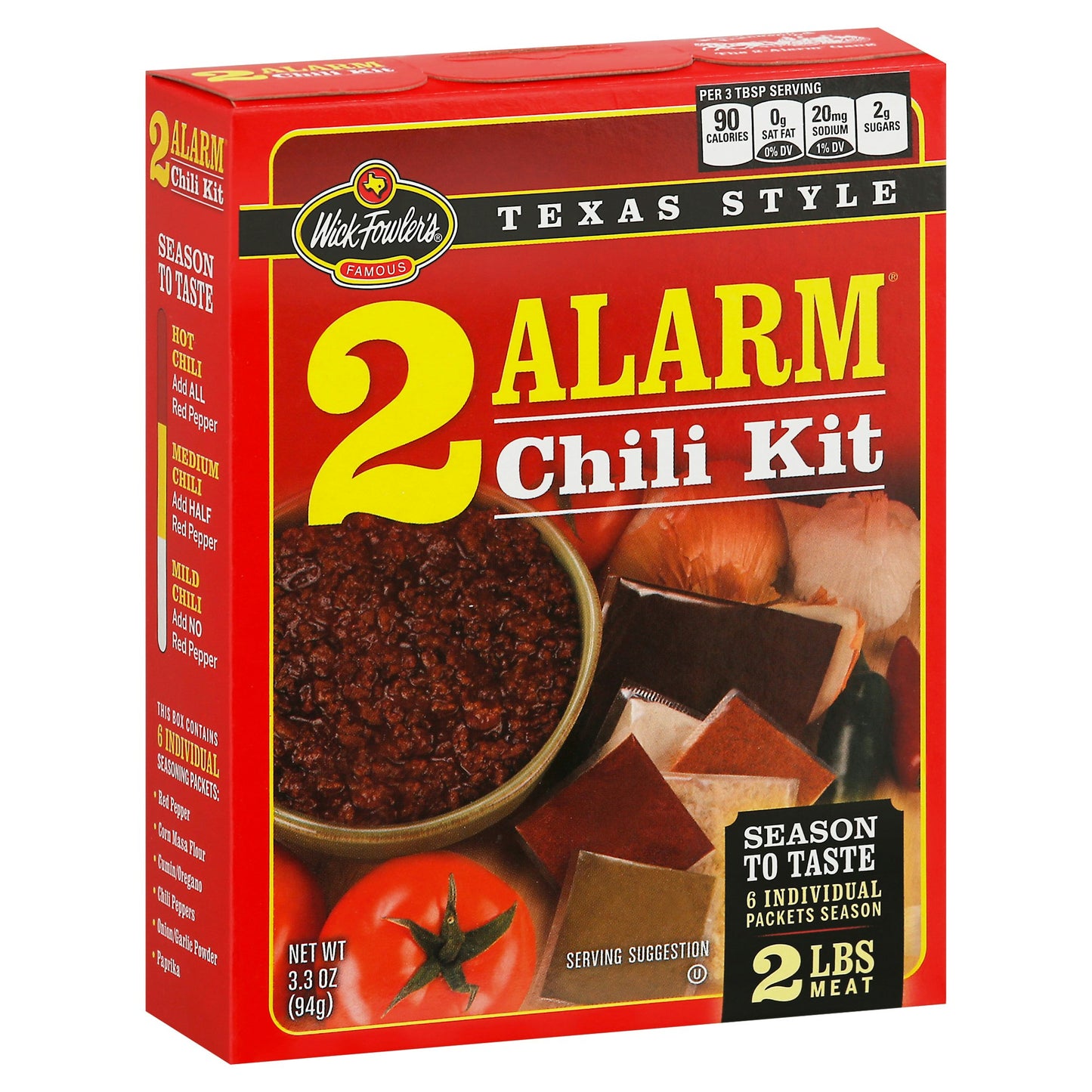 Wick Fowlers - 2 Alarm - Chili Kit 3.3 oz (Pack of 8)
