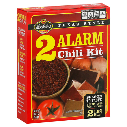 Wick Fowlers - 2 Alarm - Chili Kit 3.3 oz (Pack of 8)