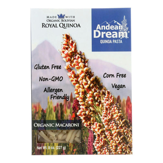 Andean Dream Gluten Free Organic Macaroni Quinoa Pasta 8 oz (Pack of 12)