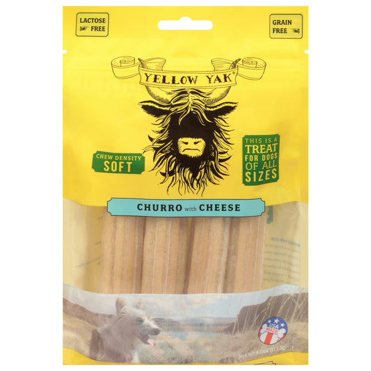 Yellow Yak Dog Chew Churro Cheese 4 oz (Pack of 6)