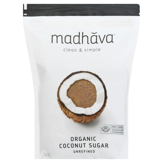 Madhava Sugar Coconut Blonde Organic 16 Oz (Pack of 6)