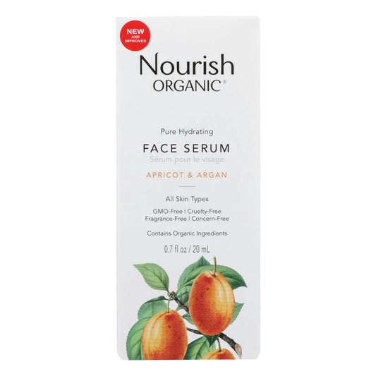 Nourish Organic Face Serum Pure Hydrating Argan Apricot and Rosehip 0.7 Oz Pack of 3