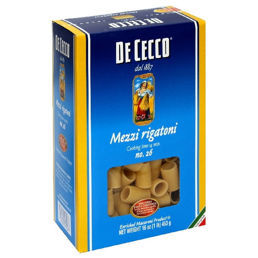 De Cecco Pasta Rigatoni Mezzi 16 oz (Pack of 12)