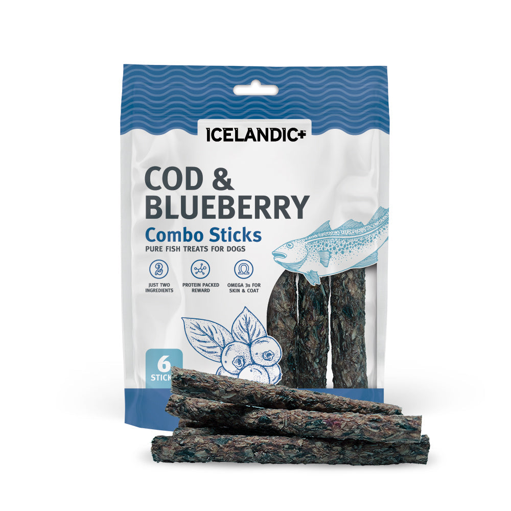 Icelandic Plus Dog Roast Cod Blueberry Sticks
