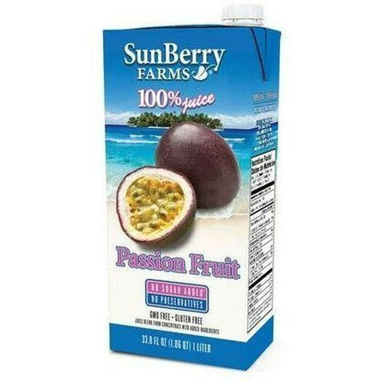 Sunberry Farms 100 Percent Passion Fruit Juice 33.81 Oz Pack of 12