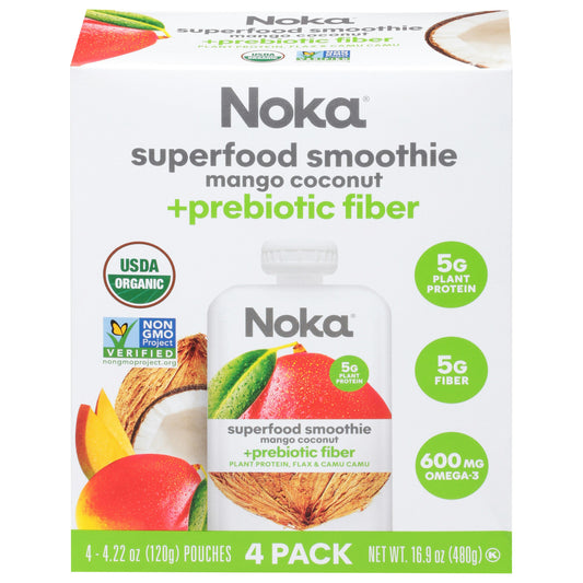 Noka Smoothie Mango Coconut 4Pc 16.9 Oz (Pack of 6)