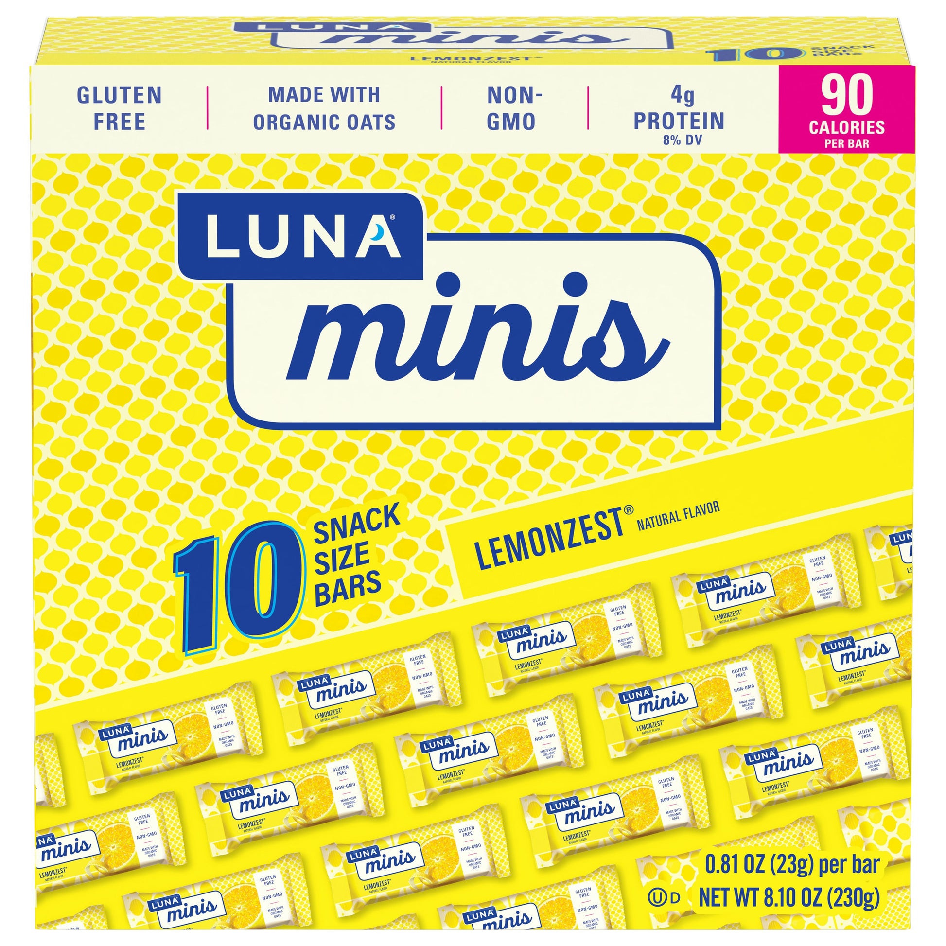 Luna Bar Mini Lemon Zest Organic 8.1 Oz Pack of 6