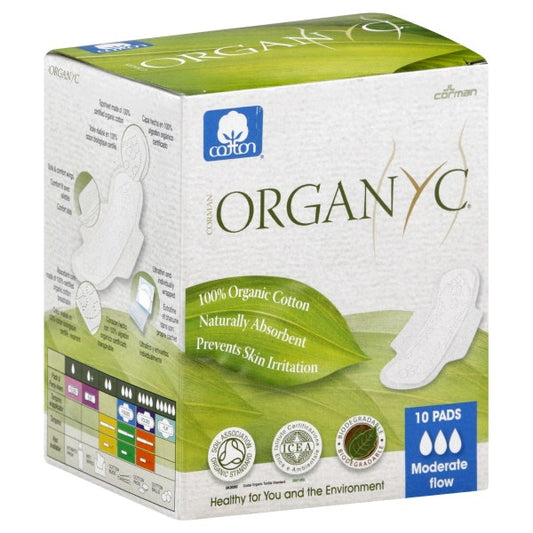 Organic Pad Moderate Flow 10 Pc (Pack Of 12)
