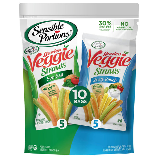 Sensible Portions Veggie Strawberry Variety Sea Salt 7.5 oz (Pack of 6)