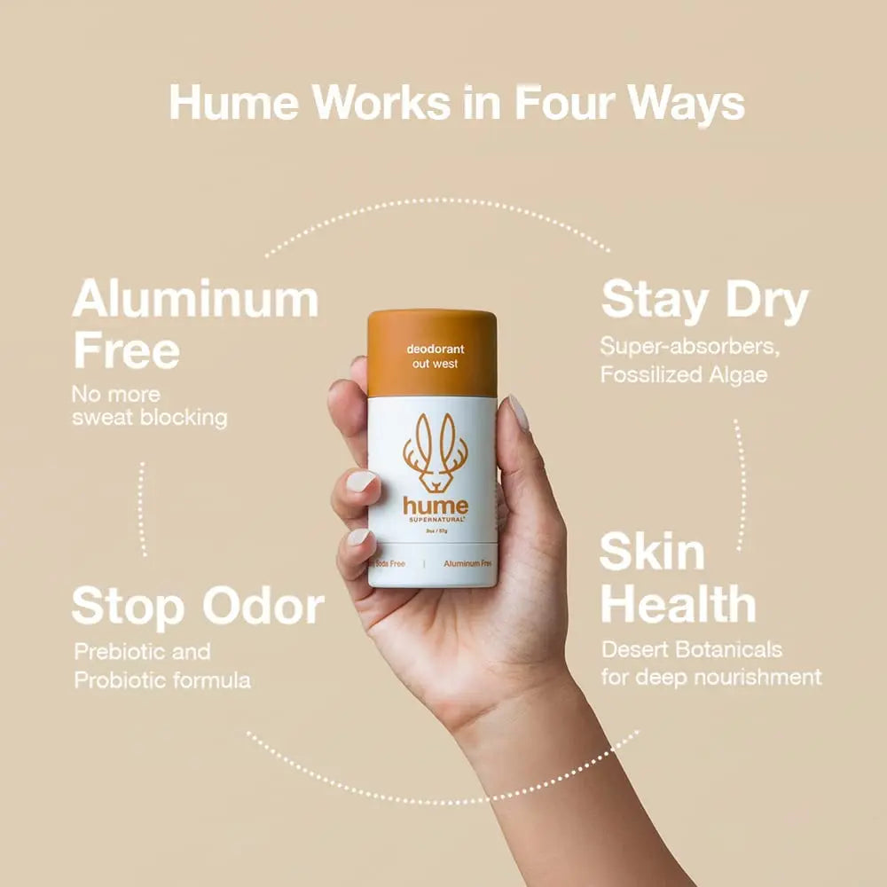 HUME SUPERNATUR (Pack of 6) Hume Supernatural Deodorant Out West Stick Natural Long Last 2 Fl Oz