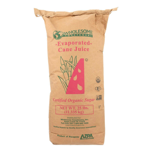 Wholesome Sweeteners Cane Sugar Organic and Natural - 25 lb bag