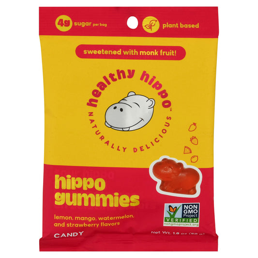 Healthy Hippo Candy Hippo Gummies 1.8 Oz (Pack of 12)