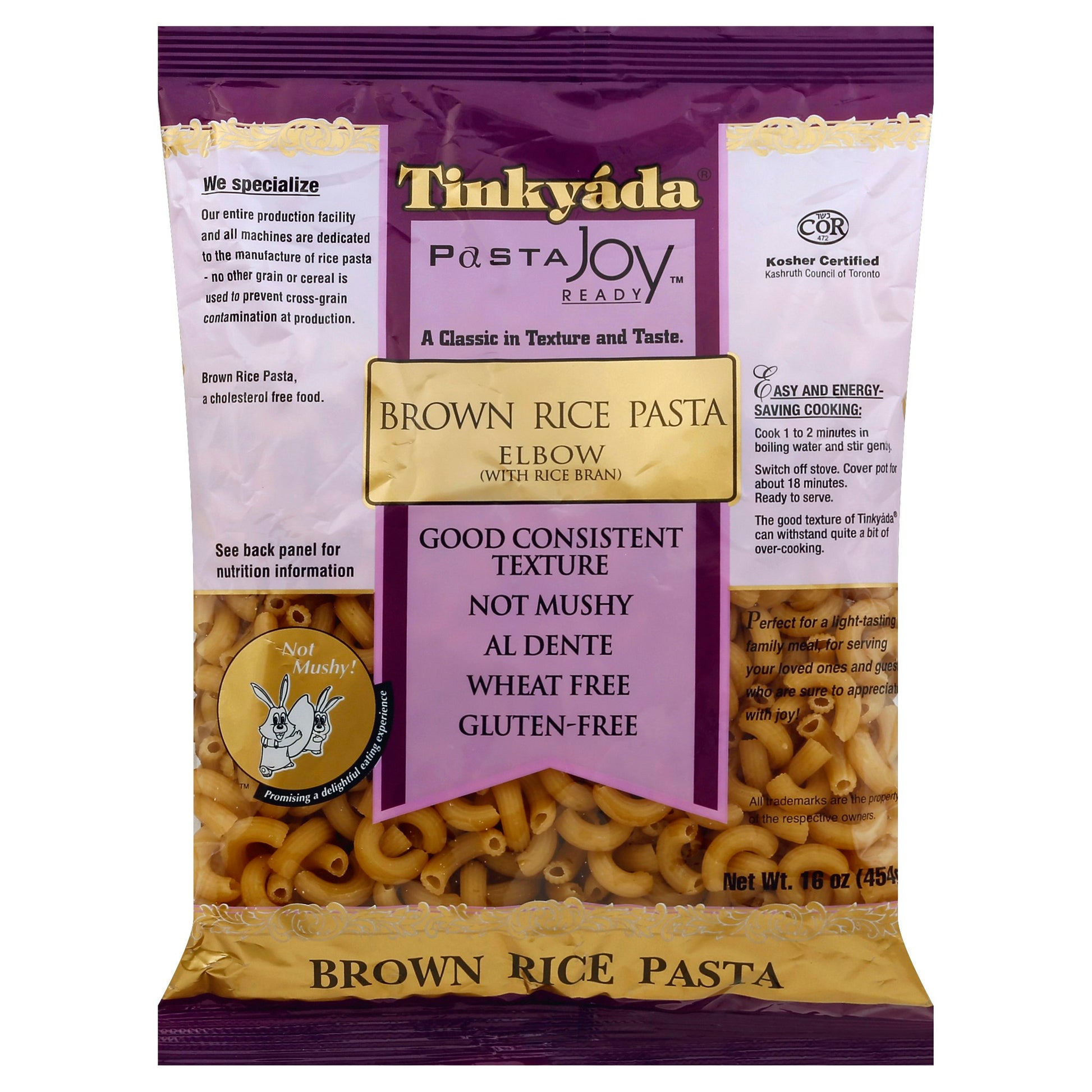 Tinkyada Pasta Brown Rice Elbow 16 oz (Pack of 12)