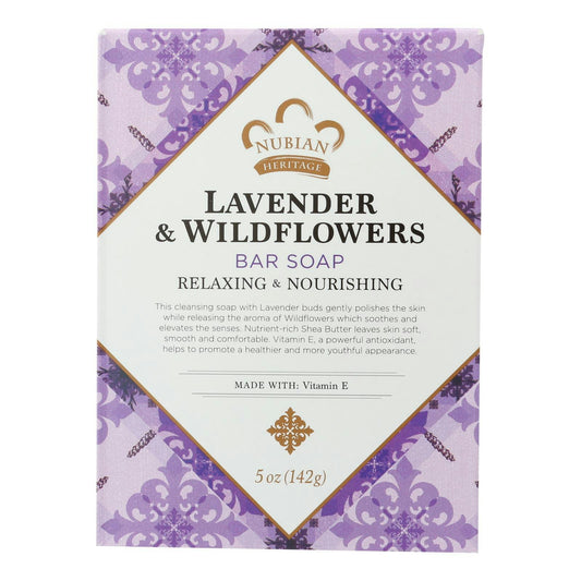 Nubian Heritage Bar Soap Lavender And Wildflowers - 5 oz (Pack of 3)
