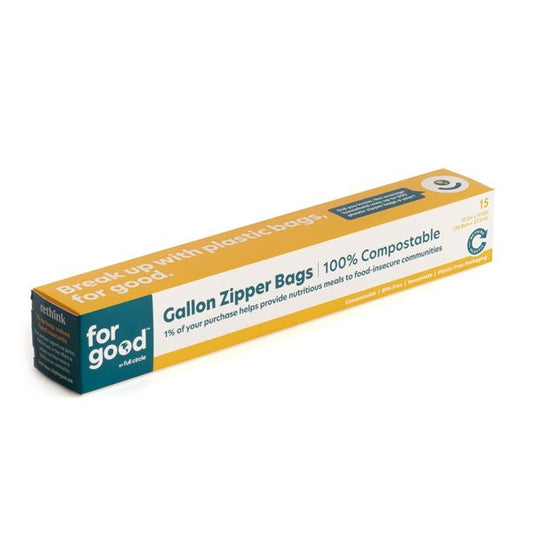 For Good - Gallon Zipper Bags 15 Count (Pack of 6)