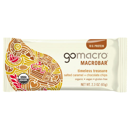 Gomacro Bar Salt Caramel Chocolate Chip Organic 2.3 oz (Pack of 12)