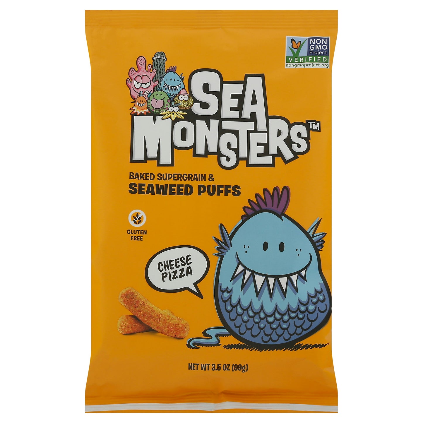 Sea Monsters Seaweed Puff Cheese Pizza 3.5 Oz (Pack of 8)