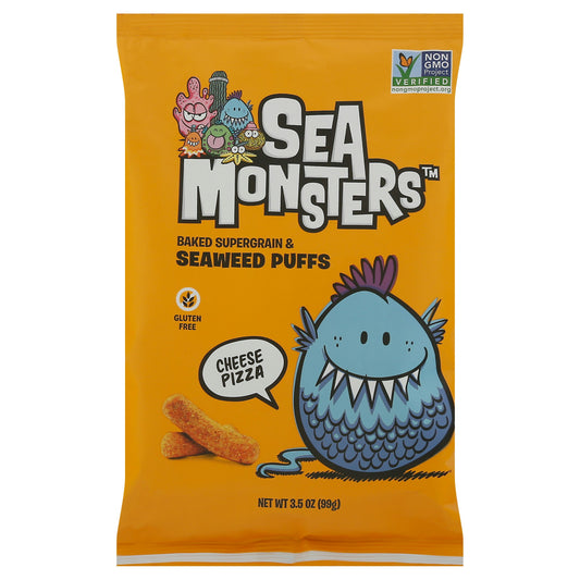 Sea Monsters Seaweed Puff Cheese Pizza 3.5 Oz (Pack of 8)
