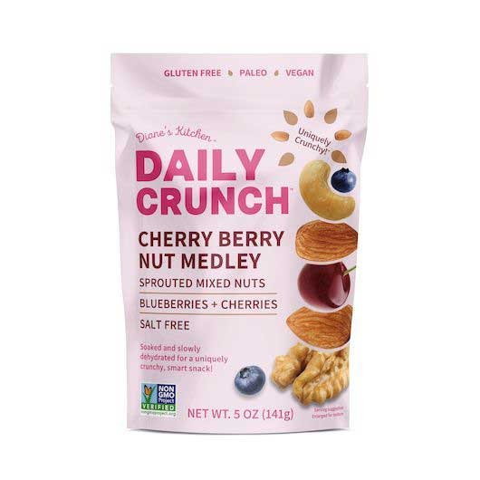 Daily Crunch Cherry Berry Sprouted Nut Medley - 5 Ounce (Pack of 6)