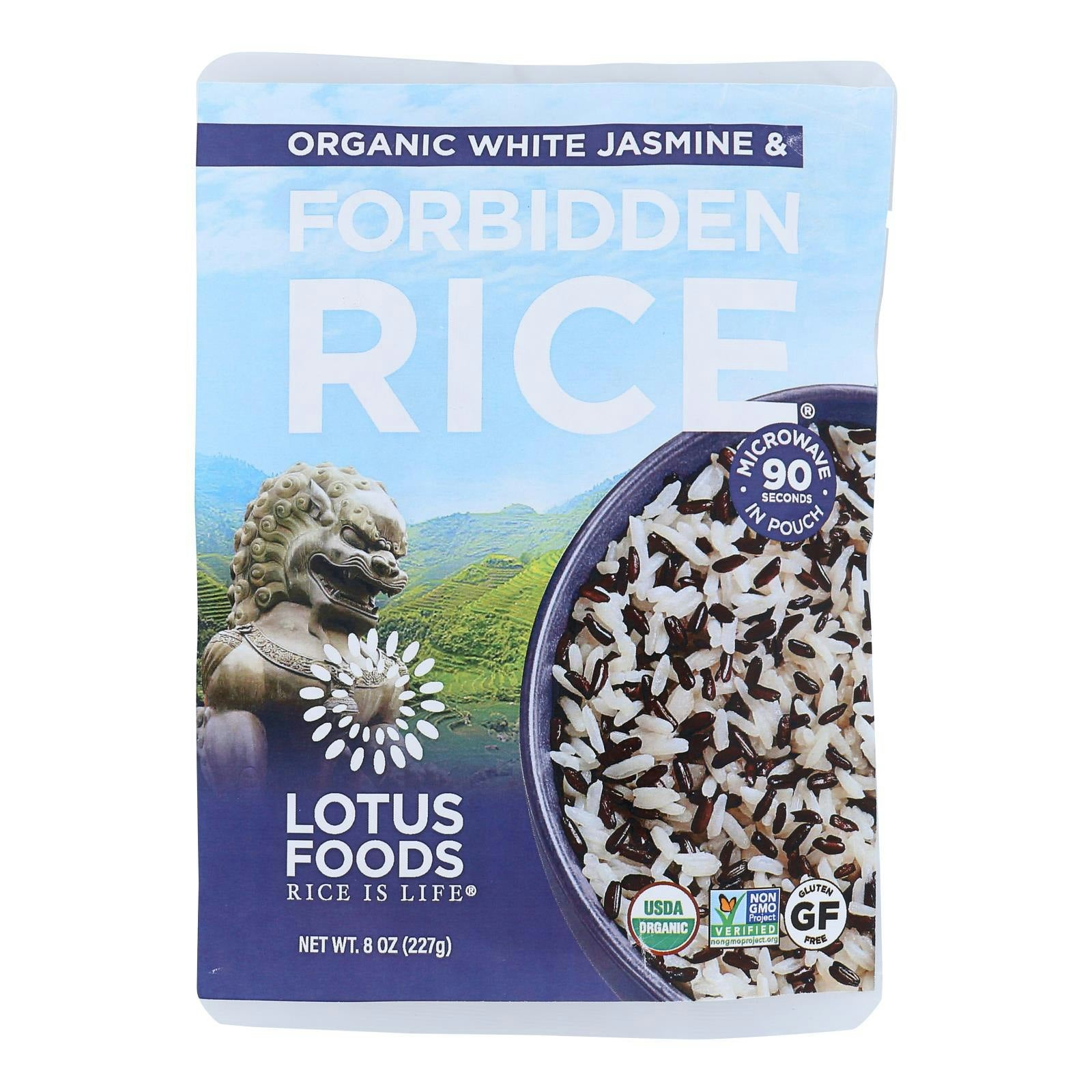 Lotus Foods - Rice White Jasmine & Forbidden 8 oz (Pack of 6)