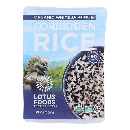 Lotus Foods - Rice White Jasmine & Forbidden 8 oz (Pack of 6)