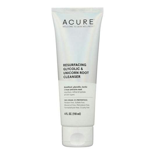 Acure - Cleanser Resurfacing Glycolic & Unicorn Root - 4 fl. oz