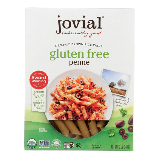 Jovial - Pasta - Organic - Brown Rice - Penne Rigate - 12 oz (Pack of 12)