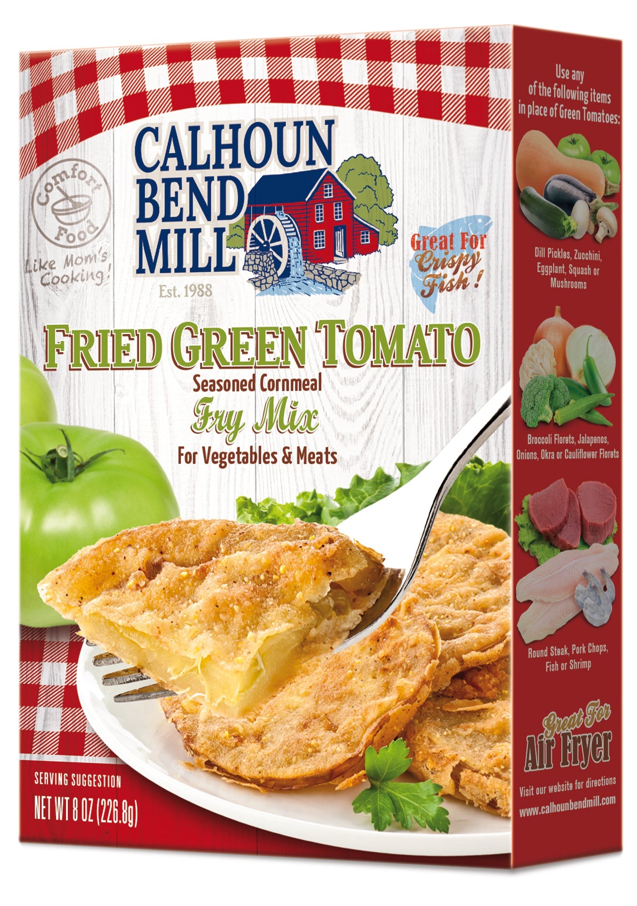 CALHOUN BEND (Pack of 12) Calhoun Bend Mix Tomato Fried Green Coatng Fish Fry Coating 8 Oz